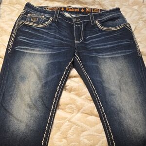 Rock Revival Men's Dark Blue Relaxed Jeans